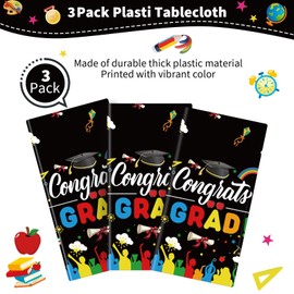 HigzYovn 3Pcs Kindergarten Graduation Tablecloth Class of 2025 Graduation Party Decorations 2025 Table Decorations Plastic Rectangular Disposable Tablecloth for Kindergarten Graduation Party Supplies