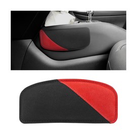 JNNJ Suede Knee Pads for Car Seats, Car Knee Leggings Cover, Car Door Armrest, Arm Pad for Centre Console, Car Door Elbow Cushion for Car (Red)