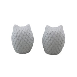 Retro Style Owl Shape Salt & Pepper Shaker Set Kitchen Dining Room Décor White Color Boxed Gift Set Cute Design