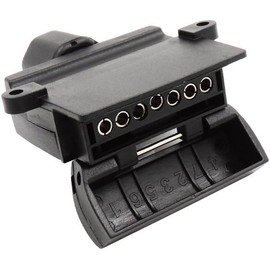 7 Pin Flat Trailer Plug Male & Female Socket Set, Caravan Connector Adaptor, Flat Design