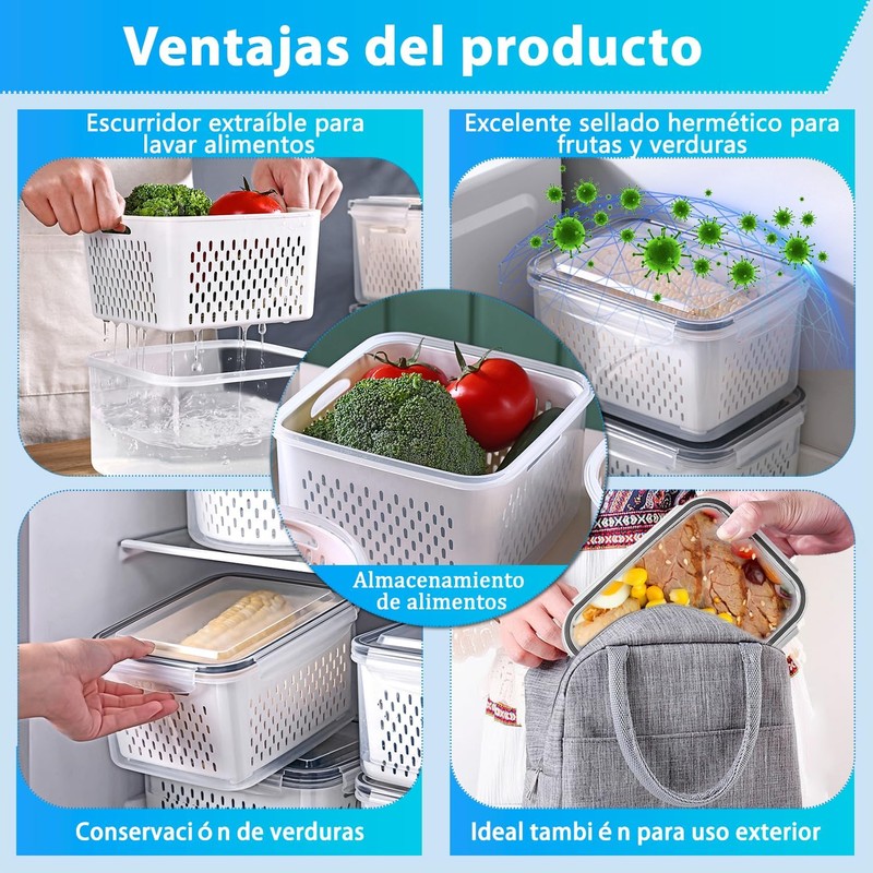 Pure Future - Contenedor de almacenamiento de frutas de 24