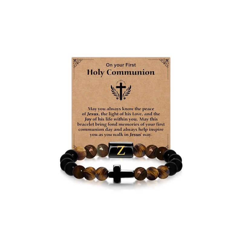 Casxyue First Holy Communion Gift For Boys Cross Bracelets With