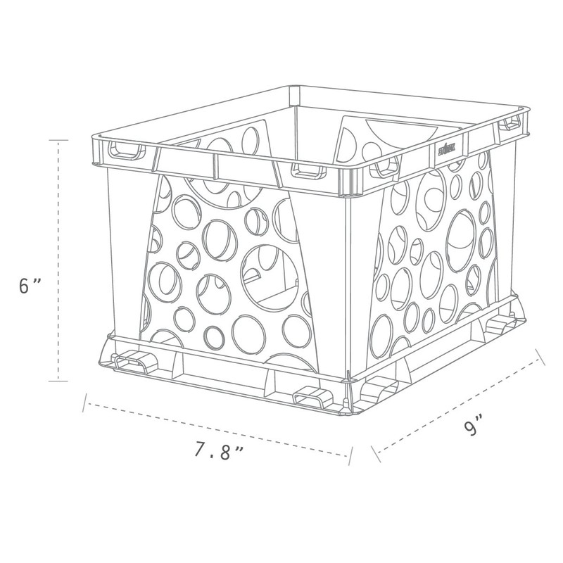 Storex Micro Crate, 6.75" x 5.8" x 4.8", Red, 18-Pack