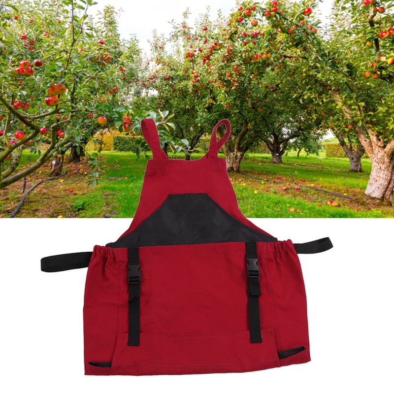 Gardening Apron Dark Red 210D PVC Waterproof Fabric Regulable Straps
