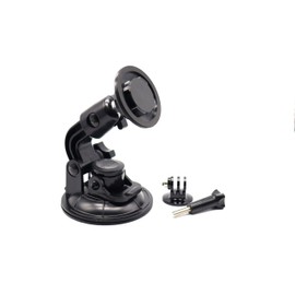 Quad Lock MAG compatible Windscreen Mount with action camera attachments, strong 9cm suction cup, by DesignUniverse Ltd