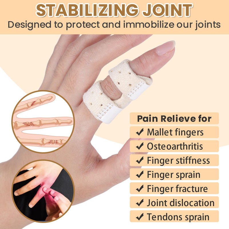 Wisesso Trigger Thumb Splints, Finger Splint for Broken/Straightening/Arthritis, Breathable Thumb