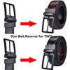 beltox fine Men's Dress Belt Leather Reversible 1.25" Wide Rotated