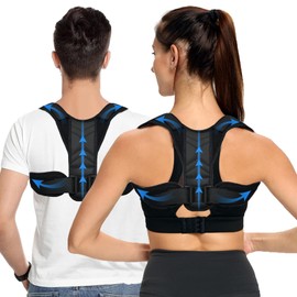 DAILIENFUS Posture Corrector Back Straightener for Men Women Breathable Posture Trainer with Adjustable Shoulder Straps Back for Ergonomic Back Support Belt (Black, L)