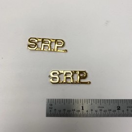 SRP - Gold Police Collar Brass - Pin and Clutch Backing - NEW - Rank Insignia
