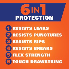 Hefty Hefty Ultra Strong 30 Gallon Trash Bags, Large Trash Bags 30 Gallon Size, Multipurpose, Break Resistant Drawstring Closure, Resists Leaks, Punctures, and Tears, Black, White Pine Breeze Scent, 50 Bags