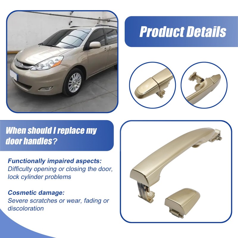 FZJDSD Rear Left or Right Sliding Gold Door Handle Compatible