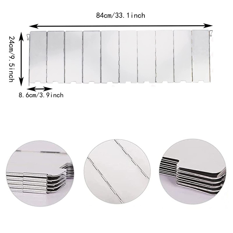 Pack of 10 foldable aluminium wind protection, aluminium wind protection,