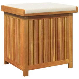 vidaXL Outdoor Storage Box - Wood Acacia Cushion Storage with Water- Bag 23.6"x19.7"x24" - Garden Patio Organizer