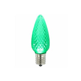Vickerman 647110-0.96 watt 120 volt C9 Green Twinkle Faceted LED Light Bulb (25 Pack) Christmas Light Bulbs (XLEDC94T-25)