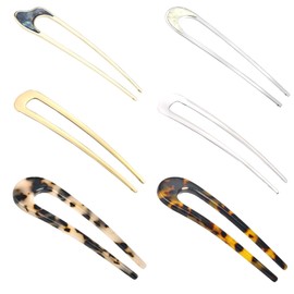 6 Pcs U Shaped Hair Pins French Hair Pins Vintage Elegant Metal Hair Pin Hair Fork for Buns Hair Styling Accessory