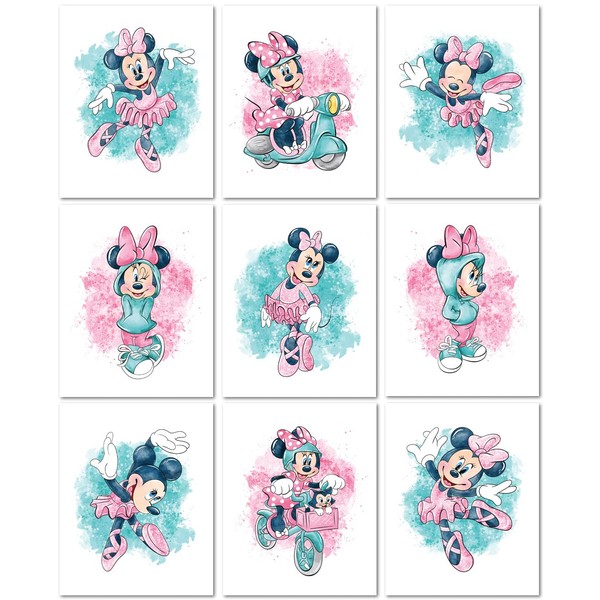 Nistio® Minnie Mouse Wall Prints, Minnie Mouse Wall Art for
