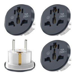 Jonuin 3 Stück Steckdosen Adapter Universal, UK to EU Adapter, Adapter Steckdose, Adapter China Deutschland Stecker, Universal Adapter, Universal Reiseadapter Welt zu Europa