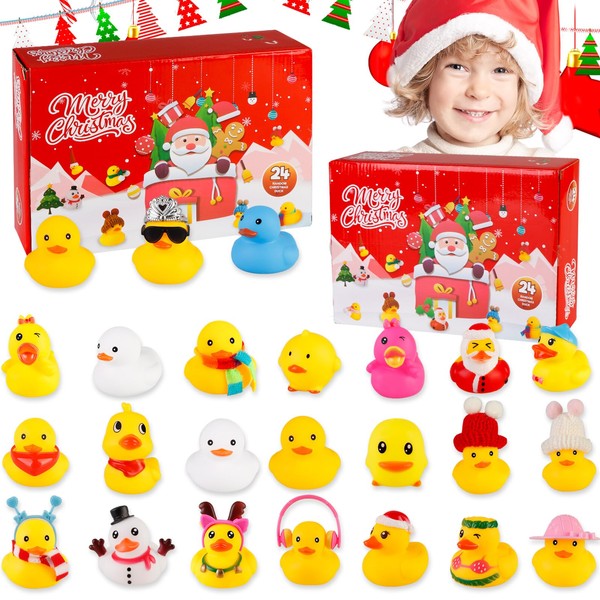 Rubber Duck Advent Calendar, Rubber Duck Advent Calendar 2023, Mini Christmas Rubber Ducks Advent Calendar, Christmas Rubber Ducks Advent Calendar, 24 Days Christmas Countdown Calendar