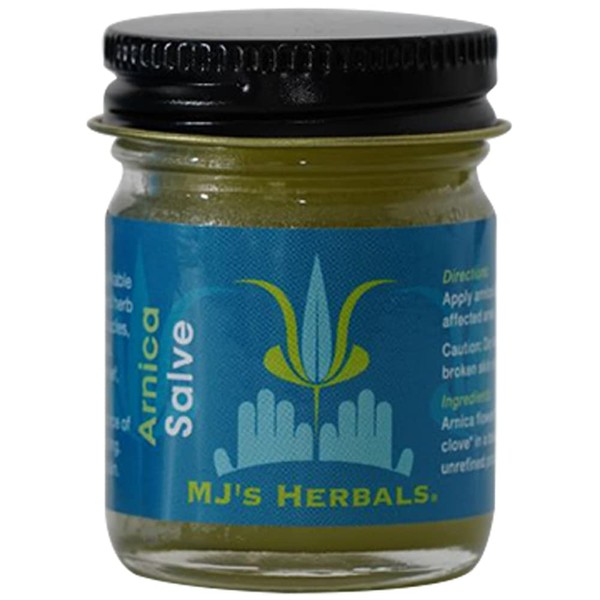 MJ's Herbals Arnica Salve | Organic, Maximum Strength, Immediate Relief for Sore Muscles & Feet | Bruise Recovery, Fantastic Massage & After Yoga Balm | No Parabens, No Synthetics (1 oz)