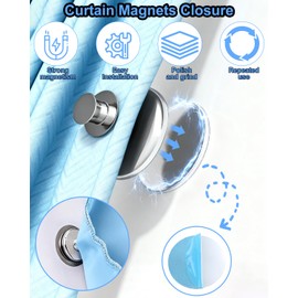 Curtain Magnets Closure, 10 Pairs Magnetic Curtain Clips with 10 Pairs Self-Adhesive Patch, Strong Curtain Magnets to Keep Curtain Closed for Bedroom Curtains, Shower Liners, Office Draperies