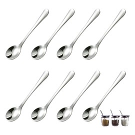 Pack of 8 Espresso Spoons, Small Spoons, Teaspoons, Mini Espresso Small, Tiny Stainless Steel for Spice Jars, Spice Spoon, Tablespoon, Spoon, Size 7.5 cm, Cute Small Spice for Spices, Salt, Fun Little