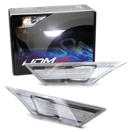iJDMTOY Clear Lens White Full LED Front Side Marker Light Kit Compatible With 2016-2021 Honda Civic, Powered by 90-SMD LED, Replace OEM Sidemarker Lamps