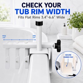 Bathtub Safety Grab Rail for Seniors, Fits 3.4 to 6.6" Tub Wall