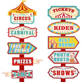 Lemicin Circus Carnival Party Signs - 20pcs Circus Party Welcome Signs Carnival Party Decorations Circus Props Circus Theme Party Decorations
