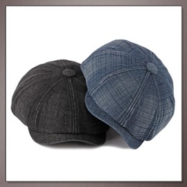 One Limitation CP733 Cotton Denim Pattern Newsboy Socket, Simple, Modern, Stylish, Men's, Women's,, blue