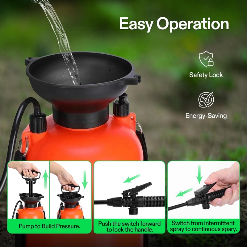 VIVOSUN 1.35-Gallon Pump Pressure Sprayer, Pressurized Lawn & Garden Water