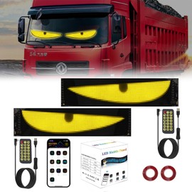 GSOWO 2 PCS Devil Eyes Light for Cars, 23.4 x 4.7 in Colorful Eye Lamp Soft Screen for Car Windows, Large Programmable Flexible LED Screen, DIY Dynamic LED Lights for Windshield [APP Control]