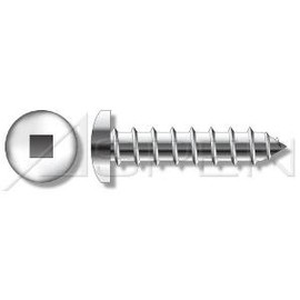 (1000pcs) #8 X 1-1/2", Self-Tapping Screws, Type A, Pan Head, Square Recess Drive, 304 Stainless Steel (18-8), Ships Free in USA