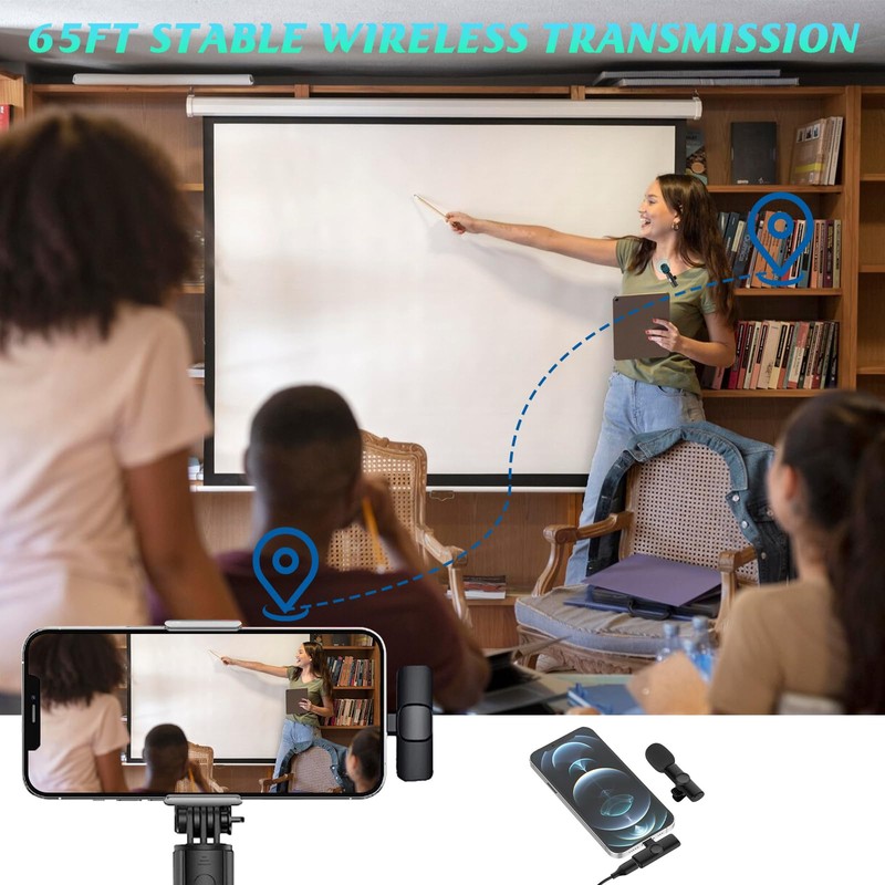 GOGARA Microphone for iPhone, 2 Pack Wireless Microphones, Mini Mic,