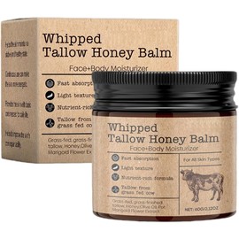 Vintage Beef Tallow Blam with Honey, Grass-Fed Beef Tallow, Honey, Deep Hydration & Nourishment, Face & Body Moisturizer for Dry Skin(2.12Oz/Pcs)