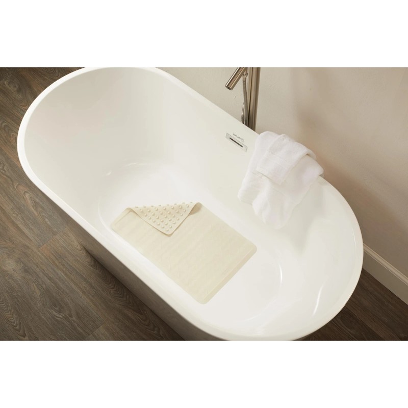 Rubbermaid Commercial Products Non Slip White Suction Backed Bath Mat