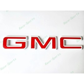 Auto GMC Rear Tailgate White Red GMC Emblem GMC Sierra 1500 2500HD 3500HD CANYON