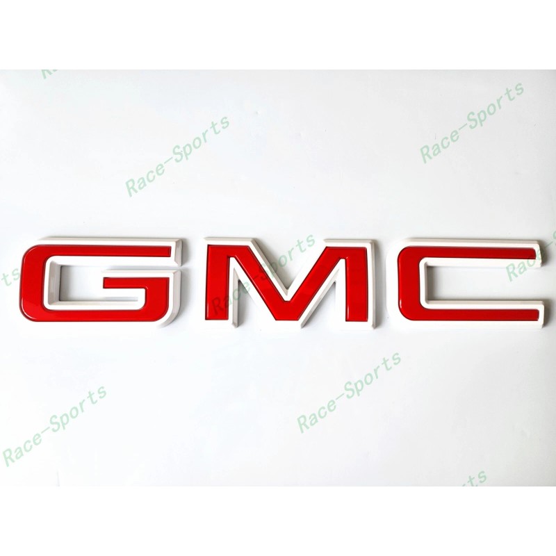 Auto GMC Rear Tailgate White Red GMC Emblem GMC Sierra