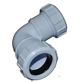 Compression 32mm Waste Pipe 90 Degree Bend - Pack of 2