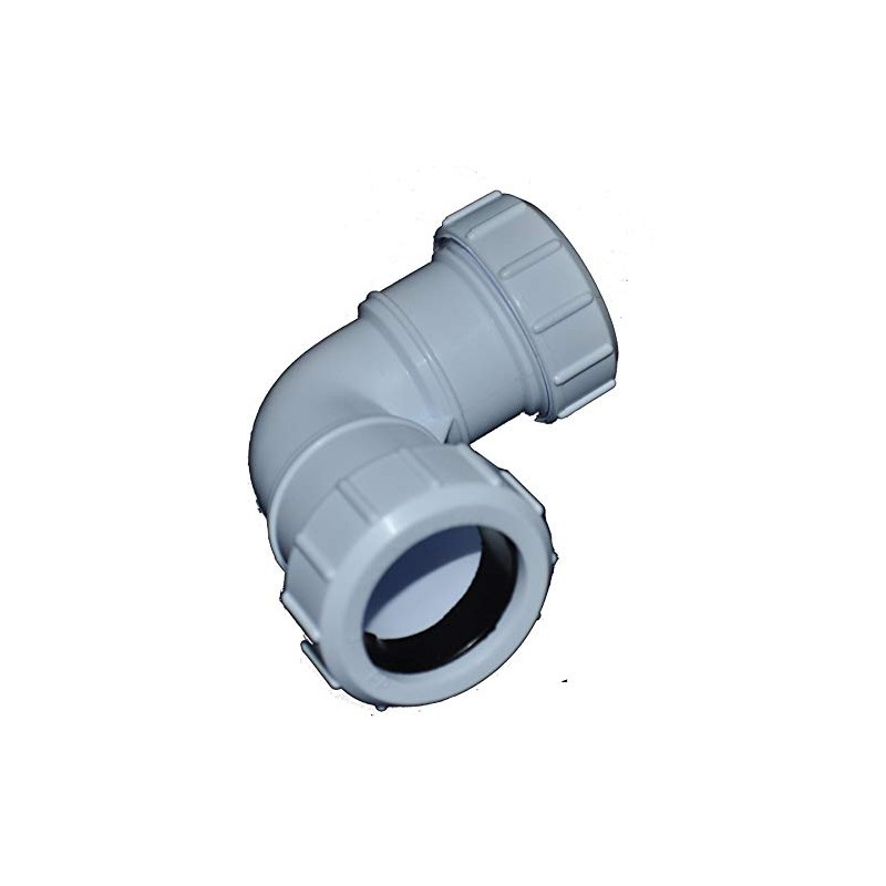 Compression 32mm Waste Pipe 90 Degree Bend - Pack of