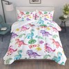 XYNHML Cartoon Dinosaur Comforter Set Queen 3Pc Kawaii Dinosaur Bedding