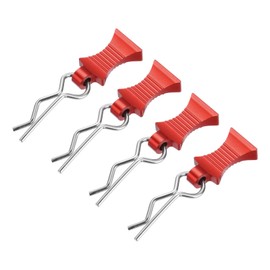 DMiotech 4Pcs Body Clips Pins with Pull Tabs, Red Universal RC Cars Parts Shell Replacement Parts for All 1/10 1/12 Scale RC Car