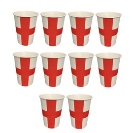 SHATCHI 10Pcs England Paper Cup St George Party Supplies for England Sporting Events Pub Football World Cup Celebrations Party
