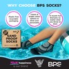 BPS Smart Neoprene Socks (Patterned Black/Snorkel Blue Logo V2, Medium)