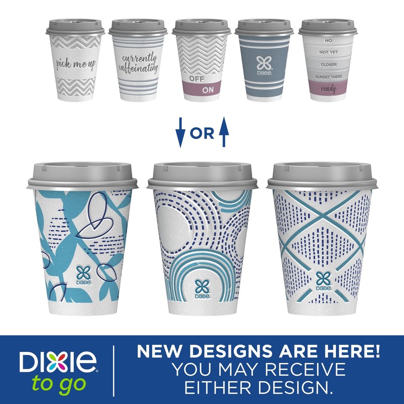 Dixie To Go Paper Coffee Cups With Lids, 12 oz,