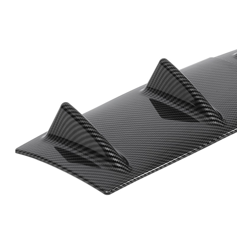 3 Pcs Chassis Deflector Universal Black Rear Lip Shark Fin