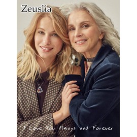 Rose Necklace for Women 925 Sterling Silver Heart Necklace Garnet Sapphire January September Birthstone Necklaces Rose Pendant Jewelry Gifts for Grandma Mom