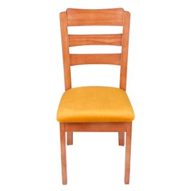 smiry Stretch Chair Seat Covers for Dining Room, Velvet Dining Chair Seat Protectors Chair Slipcovers, Set of 2, Mustard Yellow