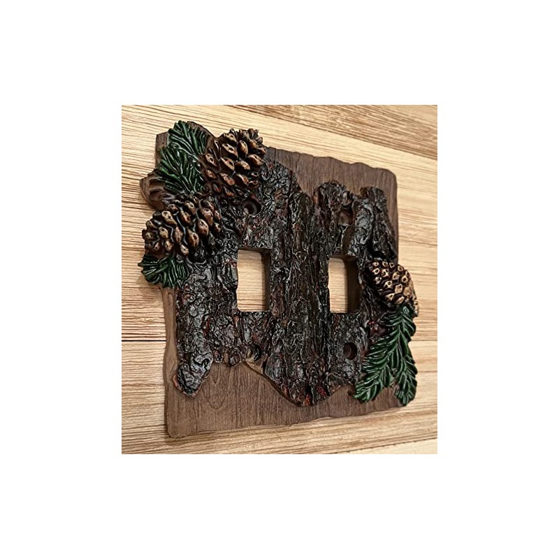 Top Brass Rustic Pinecone and Bark Electrical Cabin, Lodge Style