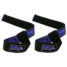 MRX Power Weight Lifting Bar Straps Bodybuilding Crossfit Gym Workout Strap - Color: Blue