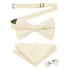 Enlision Bow Tie Men's Plain Pre-Tied Bow Tie and Pocket
